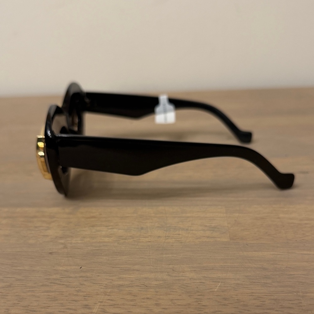 Anthropologie Black and Gold Cat-Eye Sunglasses - Picture 3 of 8